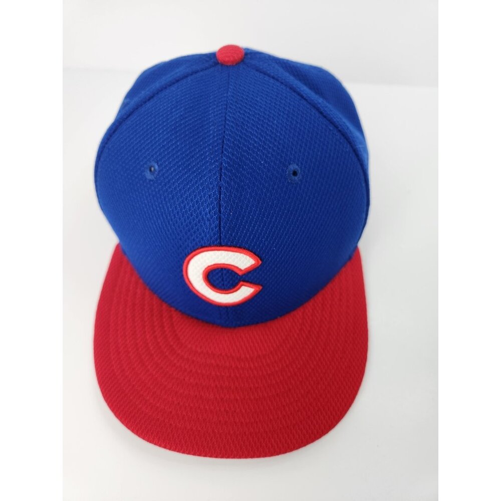 Chicago Cubs Hat Fitted 7 1/4" Mens MLB Baseball New Era Blue Red Logo